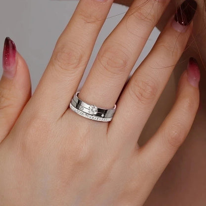 Elegant Minimalist Solid Color Stainless Steel Plating Inlay Zircon 18k Gold Plated Rose Gold Plated White Gold Plated Rings