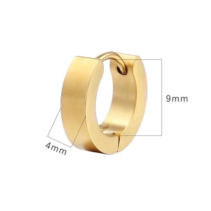 1 Piece Punk Round Plating 201 Stainless Steel 18K Gold Plated Hoop Earrings