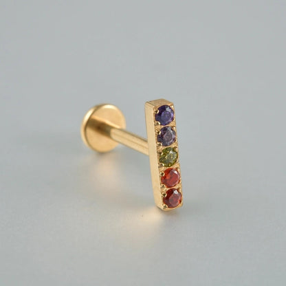 1 Piece Lip Rings Casual Vacation Tropical Cross G23 Titanium Alloy Plating Zircon 18K Gold Plated Lip Rings Ear Cartilage Rings & Studs