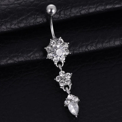 Belly Rings Exaggerated Flower Alloy Diamond
