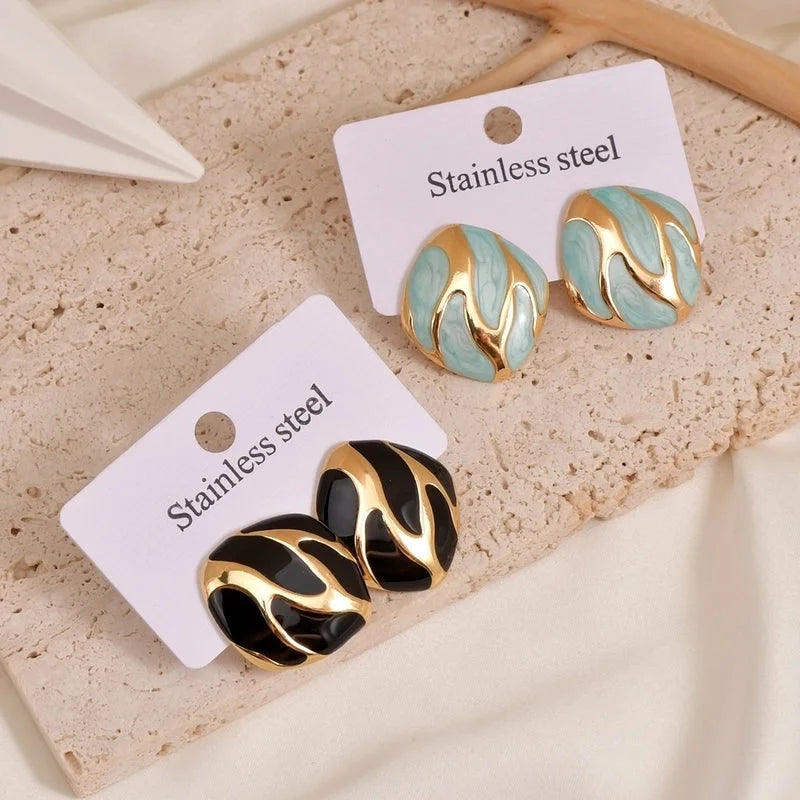 1 Pair Casual Vintage Style Minimalist Geometric 304 Stainless Steel 18K Gold Plated Ear Studs