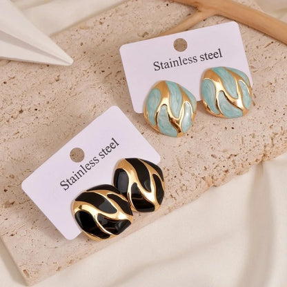 1 Pair Casual Vintage Style Minimalist Geometric 304 Stainless Steel 18K Gold Plated Ear Studs
