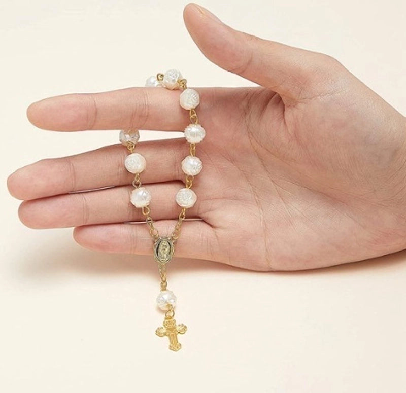 Minimalist Cross Imitation Pearl Beaded Bracelets