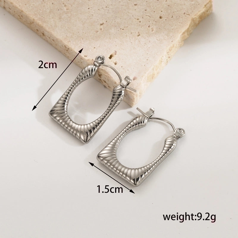 1 Pair Ig Style Minimalist Geometric Solid Color Plating Stainless Steel 18k Gold Plated Earrings