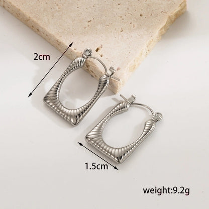 1 Pair Ig Style Minimalist Geometric Solid Color Plating Stainless Steel 18k Gold Plated Earrings
