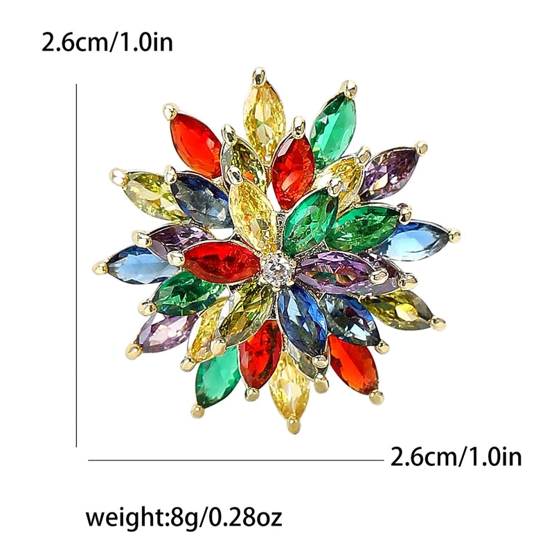 Shiny Pin Snowflake Copper Women's Brooches