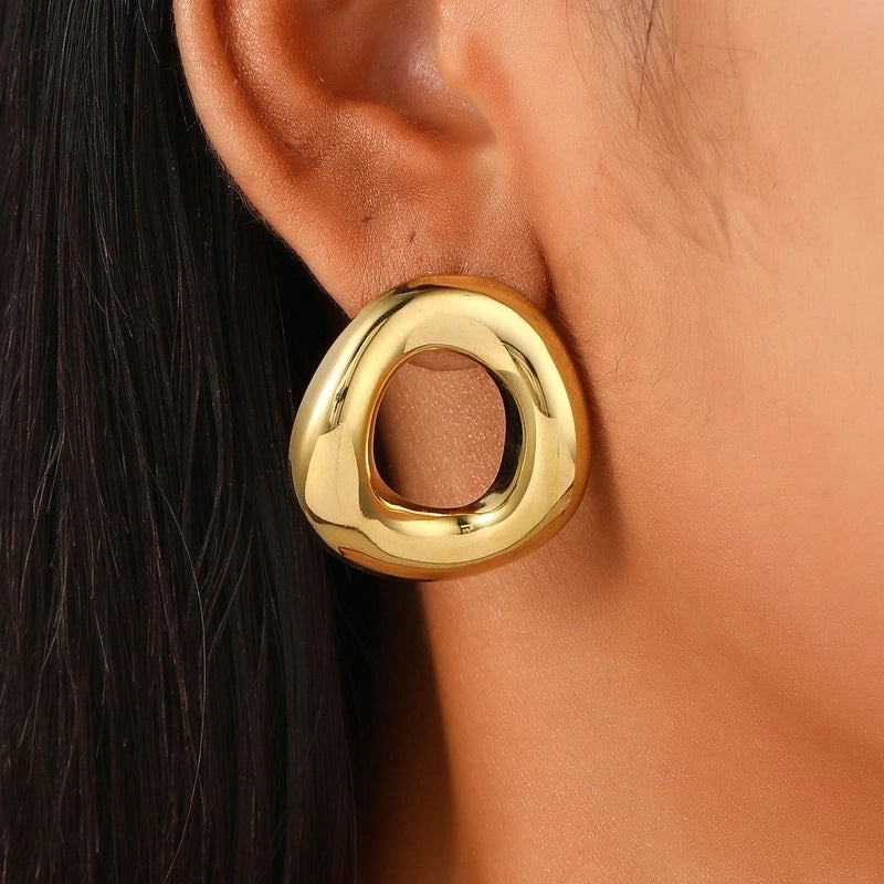 1 Pair Retro Minimalist Classic Style Geometric 304 Stainless Steel 18K Gold Plated Ear Studs