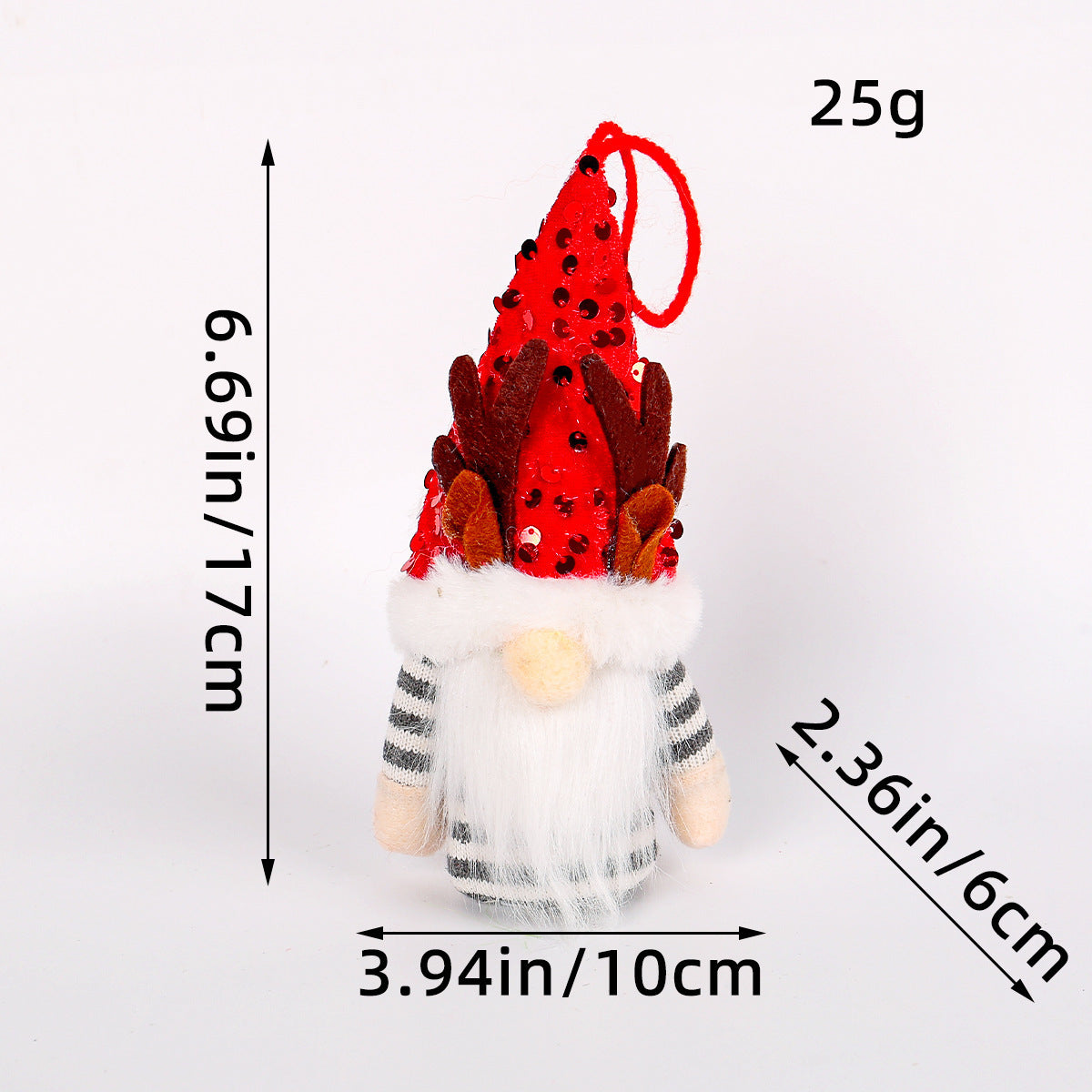 Christmas Decoration Christmas Sequin Lighted Rudolph Doll Christmas Glowing Faceless Gnome Doll Ornament