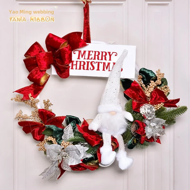 YAMA Boutique Christmas Snow Velvet Copy Edge Ribbon Christmas Decoration Ribbon Christmas Tree Gift Packaging Iron Wire Ribbon