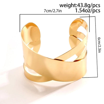 IG Style Geometric Iron White Gold Plated Gold Plated Bangle