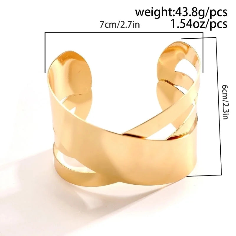 IG Style Geometric Iron White Gold Plated Gold Plated Bangle