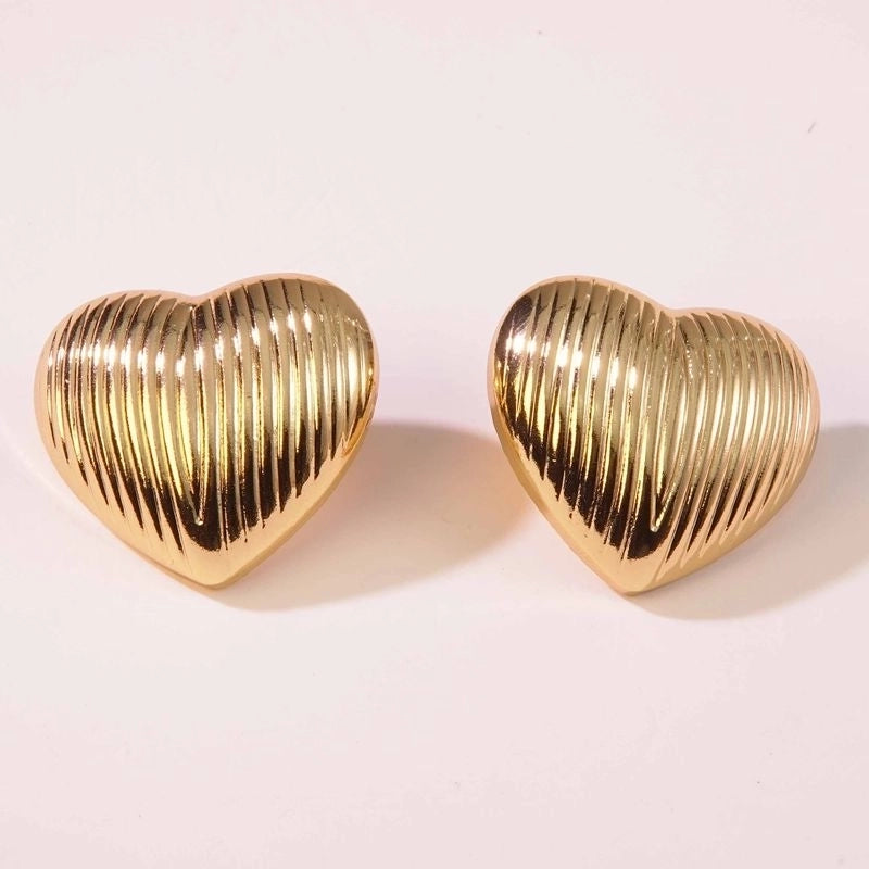1 Pair Minimalist Water Droplets Heart Shape Butterfly 304 Stainless Steel Imitation Gold Ear Studs