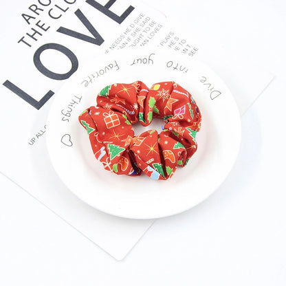 Christmas Cute Women's Color Block Rib-Knit Hair Tie