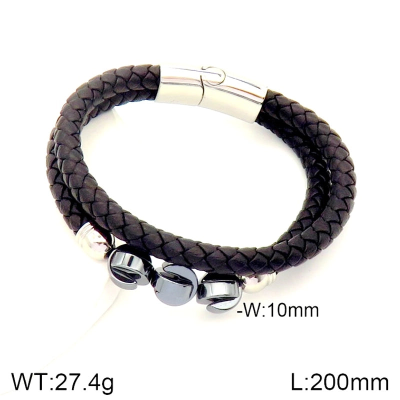 Hip-Hop Rock Punk Scorpion Skull 304 Stainless Steel Pu Leather Halloween Unisex Bangle Men Cord & Leather Bracelets