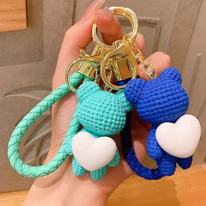 Creative Love Bear Key Chain Carrying Good Slaughter Running With Couple Doll Key Chain Pendant Bag Pendant