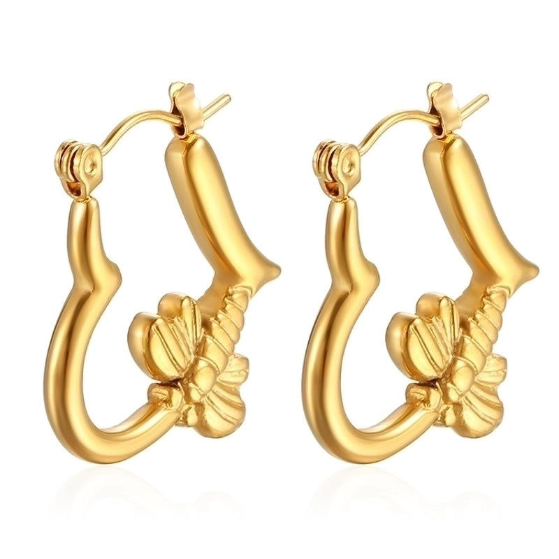 1 Pair Minimalist Classic Style Solid Color Plating 201 Stainless Steel 18K Gold Plated Earrings
