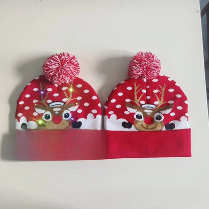 Kid'S IG Style Santa Claus Elk Pom Poms Wool Cap