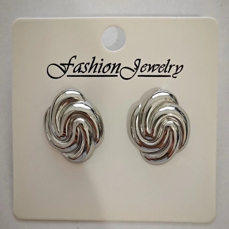 1 Pair Retro Solid Color Irregular Plating 304 Stainless Steel Stainless Steel Earrings
