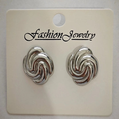 1 Pair Retro Solid Color Irregular Plating 304 Stainless Steel Stainless Steel Earrings