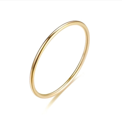 Minimalist Solid Color Titanium Steel 18K Gold Plated Polishing Plating Rings