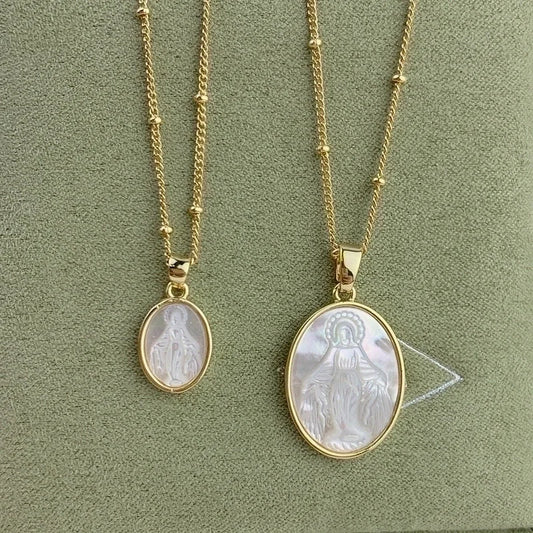 Fashion Virgin Mary Oval Copper Necklace In Bulk