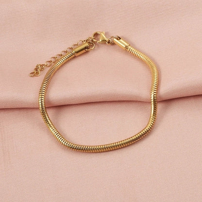 Minimalist Solid Color 304 Stainless Steel Bracelets In Bulk