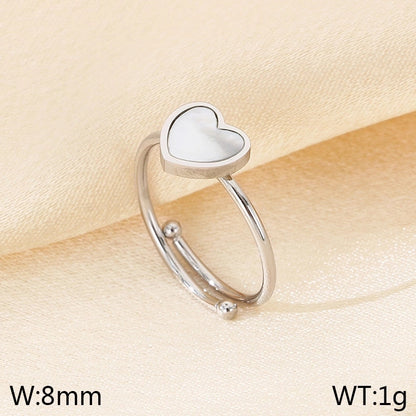 Vintage Style Heart Shape Bow Knot 304 Stainless Steel 18K Gold Plated Open Rings