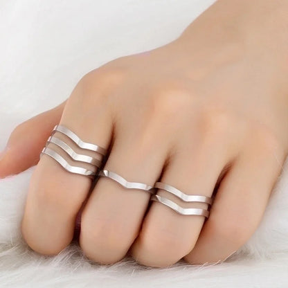 Minimalist Geometric Stainless Steel Open Rings