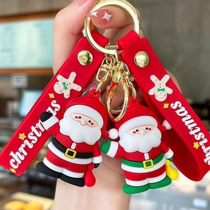 Cute Letter PVC Christmas Women's Keychain