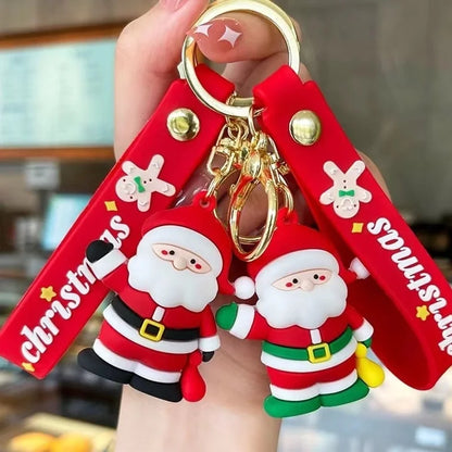 Cute Letter PVC Christmas Women's Keychain
