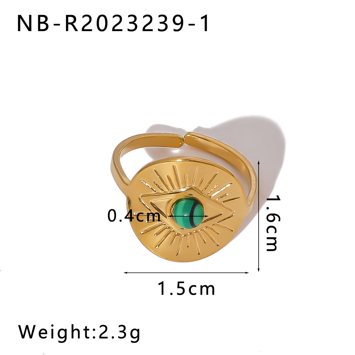 Open Ring IG Style Natural Stone Geometric Stainless Steel Electroplating Rings