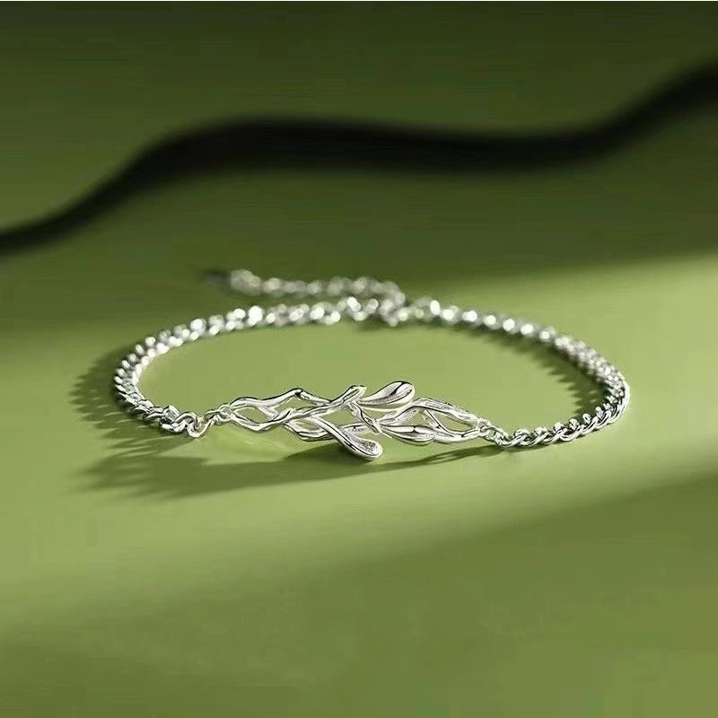 Mistletoe Couple Bracelet Men's And Women's New Entry Luxury Simple Zircon Tree Rattan Bracelet Commemorative Birthday Gift