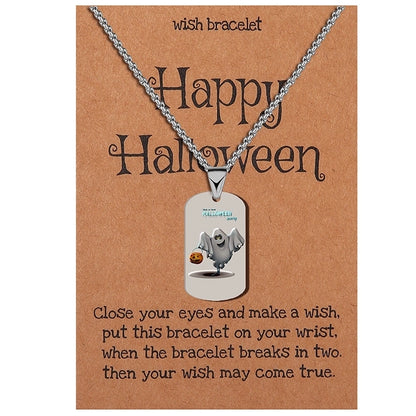 Minimalist Classic Style Halloween Pattern 304 Stainless Steel Pendant Necklace