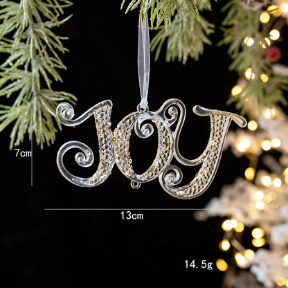 Christmas Minimalist Christmas Tree Snowflake Plastic Party Festival Hanging Ornaments Decorations Hanging Ornaments