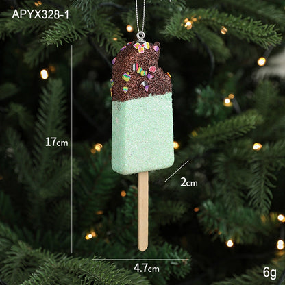 Christmas Cute Ice Cream Mushroom Foam Holiday Party Hanging Ornaments Decorations Hanging Ornaments