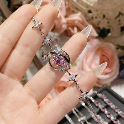 Copper Inlay Heart Shape Flower Bow Knot Zircon Bracelets