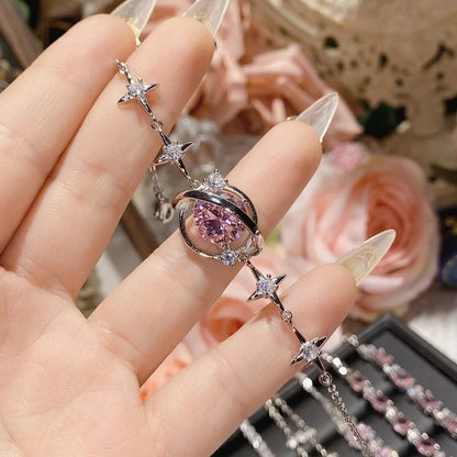 Copper Inlay Heart Shape Flower Bow Knot Zircon Bracelets