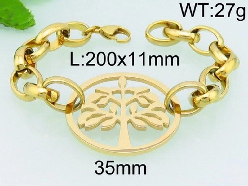 Fashion Tree Titanium Steel Plating Hollow Out Bracelets Necklace