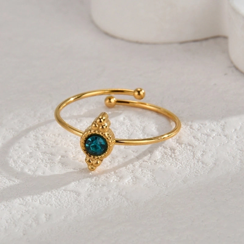 Elegant Glittery 304 Stainless Steel 14K Gold Plated Plating Rings