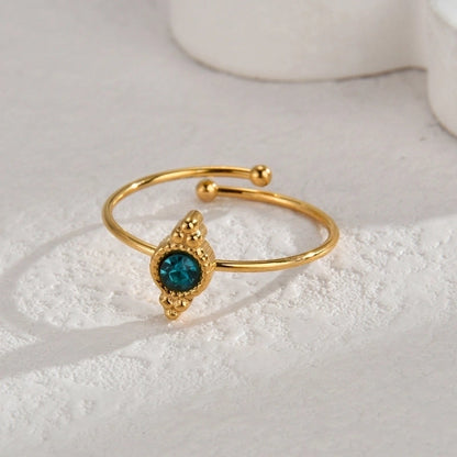 Elegant Glittery 304 Stainless Steel 14K Gold Plated Plating Rings