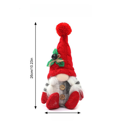 Christmas Doll Hot-selling Knitted Pointed Hat Sitting Dwarf Plush Ornament Decoration Item