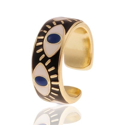 European And American Fashion Evil Eye Copper Ring