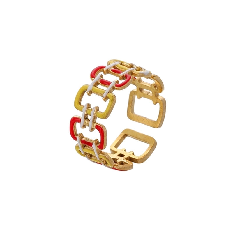 Fashion Geometric Stainless Steel 18K Gold Plated Plating Open Ring