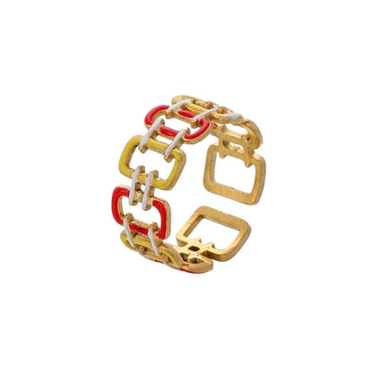 Fashion Geometric Stainless Steel 18K Gold Plated Plating Open Ring