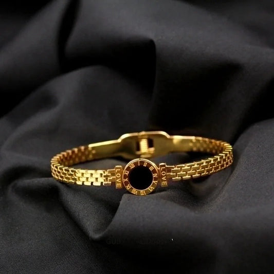 Minimalist Round Titanium Steel Plating Bangle 1 Piece