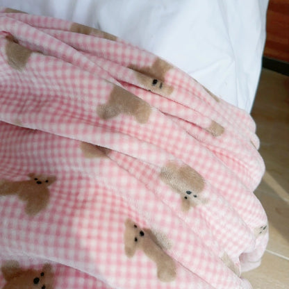 In Stock | Style Autumn And Winter Thickened Cartoon Crayon Small New Flannel Casual Plush Blanket Dormitory Bed Sheet