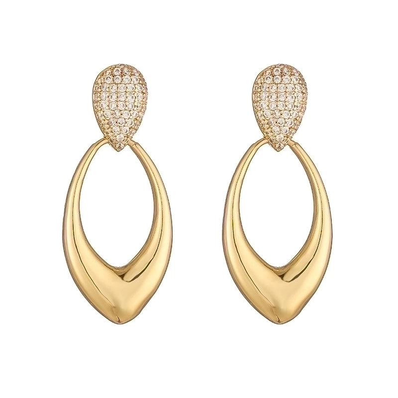 1 Pair Vintage Style Minimalist C Shape Oval Twist Plating Copper 18k Gold Plated Earrings