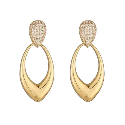 1 Pair Vintage Style Minimalist C Shape Oval Twist Plating Copper 18k Gold Plated Earrings