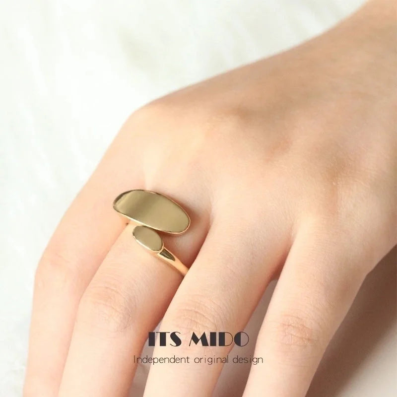 Basic Modern Style Classic Style Water Droplets 18K Gold Plated Metal Adjustable Ring Open Rings