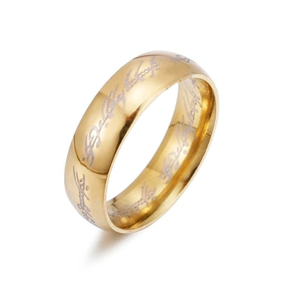 Fashion Letter 201 Stainless Steel Gold Plated Plating Rings